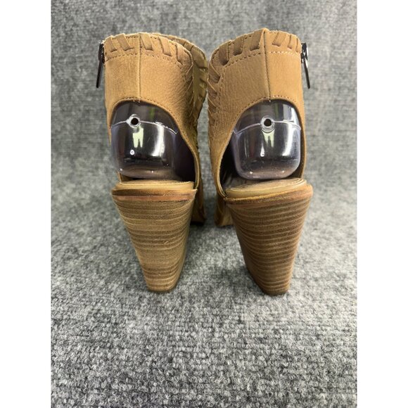 Vince Camuto Shoes Women's 7M Tan Kicetta Suede Peep Toe Open Heel Bootie - Picture 16 of 16